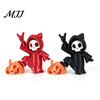 Desktop Grim Reaper Mini Statue, 3D Printed Skull Pumpkin Figurine, Trendy Gift Cute Gothic Car Dashboard Accessory for Office Desk, Home Decor