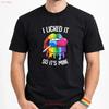 T Shirt I Licked It So Its Mine Rainbow Lips Crew Neck Black Size M Vintage Versatile Breathable Stretched Fashion