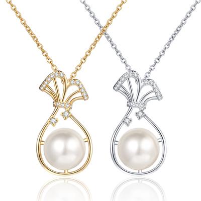 Korean New Style Fashionable and Versatile Lucky Bag Freshwater Pearl Pendant Necklace Light Luxury and Elegant Women