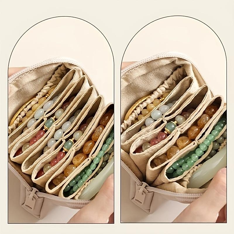 Exquisite PUVelvet zipper portable jewelry storage bag, travel and business carry-on jewelry organizer bag, women's holiday gift