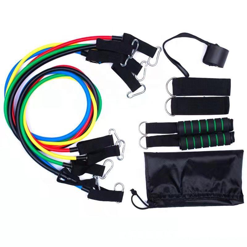 Customize 11 Pcs TPE Pull Rope Resistance Tubes Set for Home Gym Yoga Pilates Exercise 5 Levels