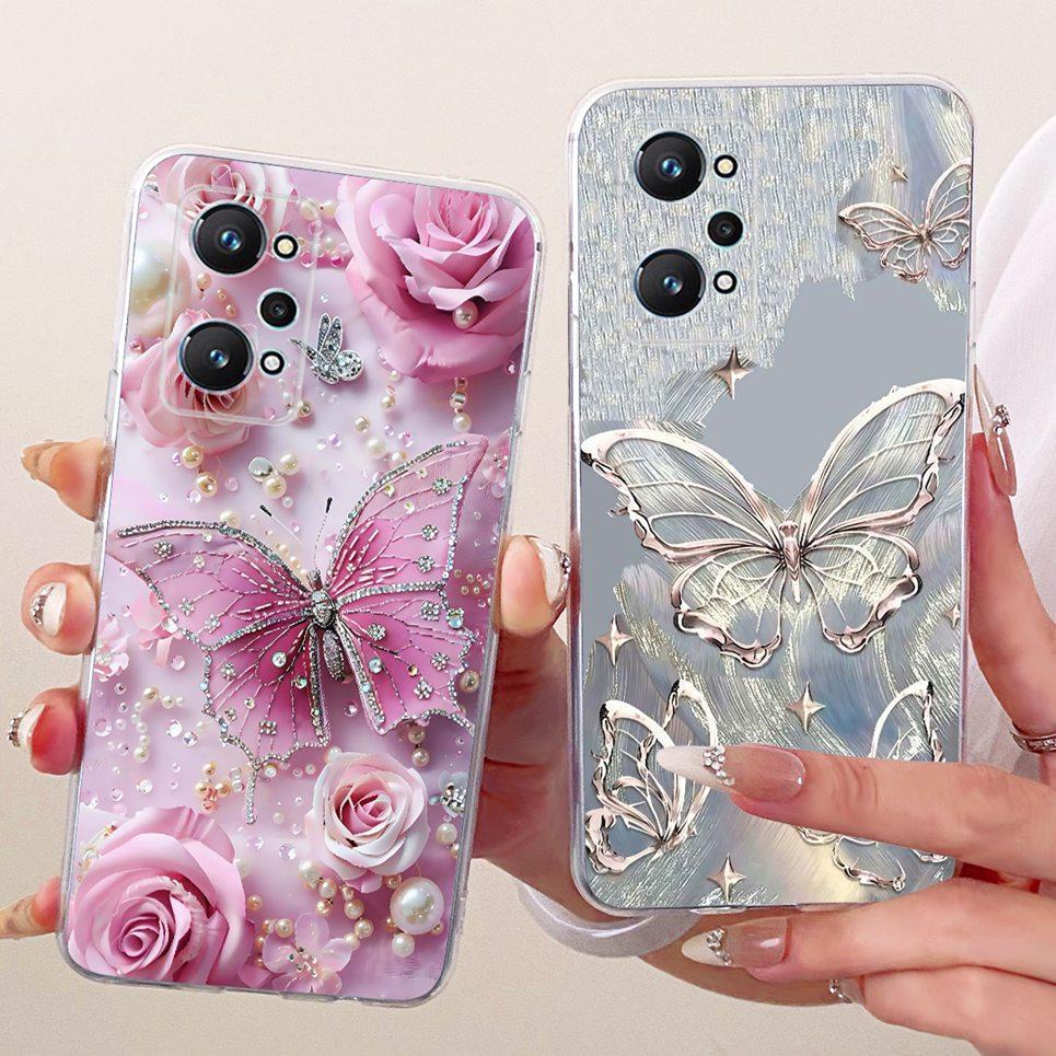 Flower Butterfly Bow Pattern Casing For Realme GT2 GT Neo2 Neo 3T Back Cover Soft Silicone Phone Case RMX3371 RMX3370 RMX3310