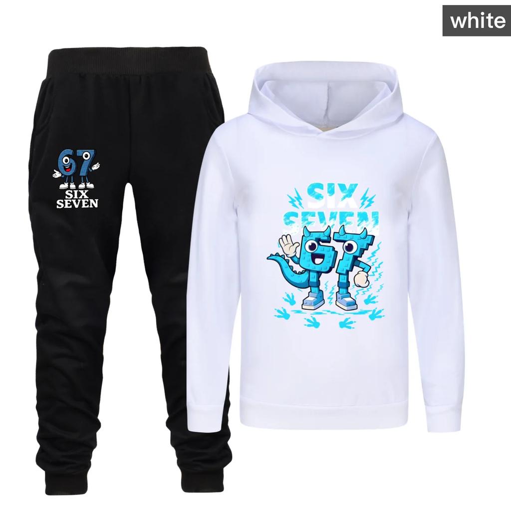 STEAL A BRAINROT Blue No. 67 Hoodie Pants Set Cute House Dolls Game Surrounding Blue No. 67 Sweatshirts for Kids Birthday