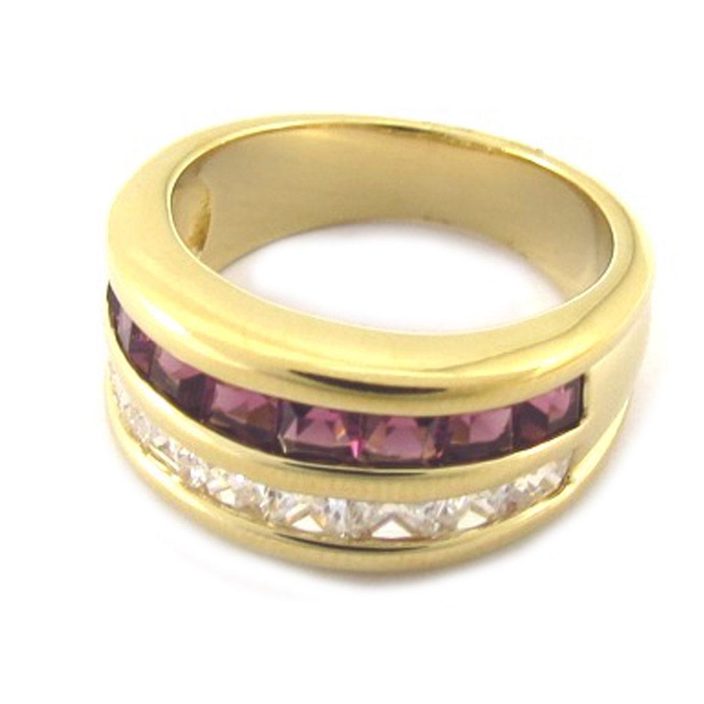 Amethyst White 'Aphrodite' Gold Plated Ring