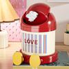 Desktop Trash Can Cute Eyes Design Cartoon Shape Lightweight Portable Flip Cover Trash Can Kitchen Office Waste Bin