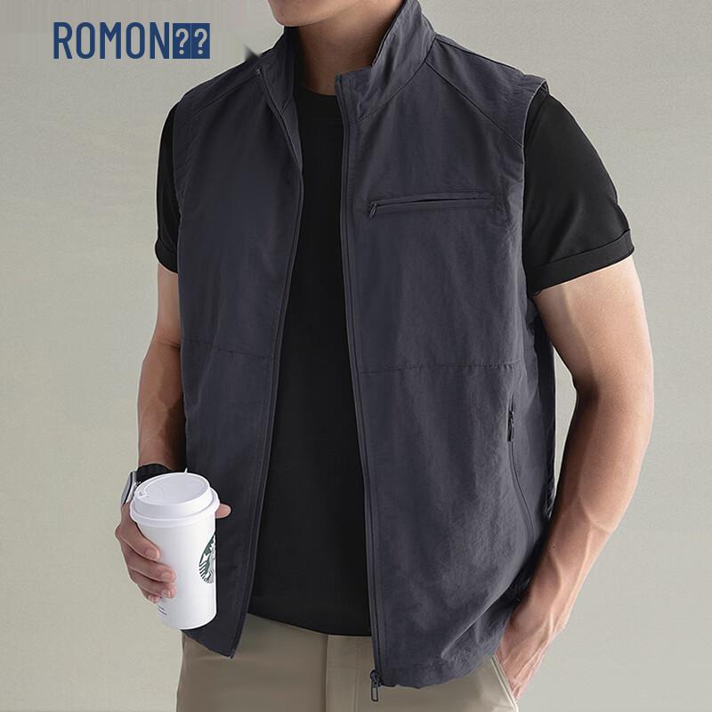 ROMON Men s Stand-Collar Casual Vest 4XL