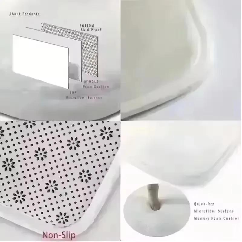 Merry Christmas Flannel Carpet 3D Santa Claus Rug Bedroom Living Room Kitchen Laundry Bathroom Entrance Festive Holiday Decor