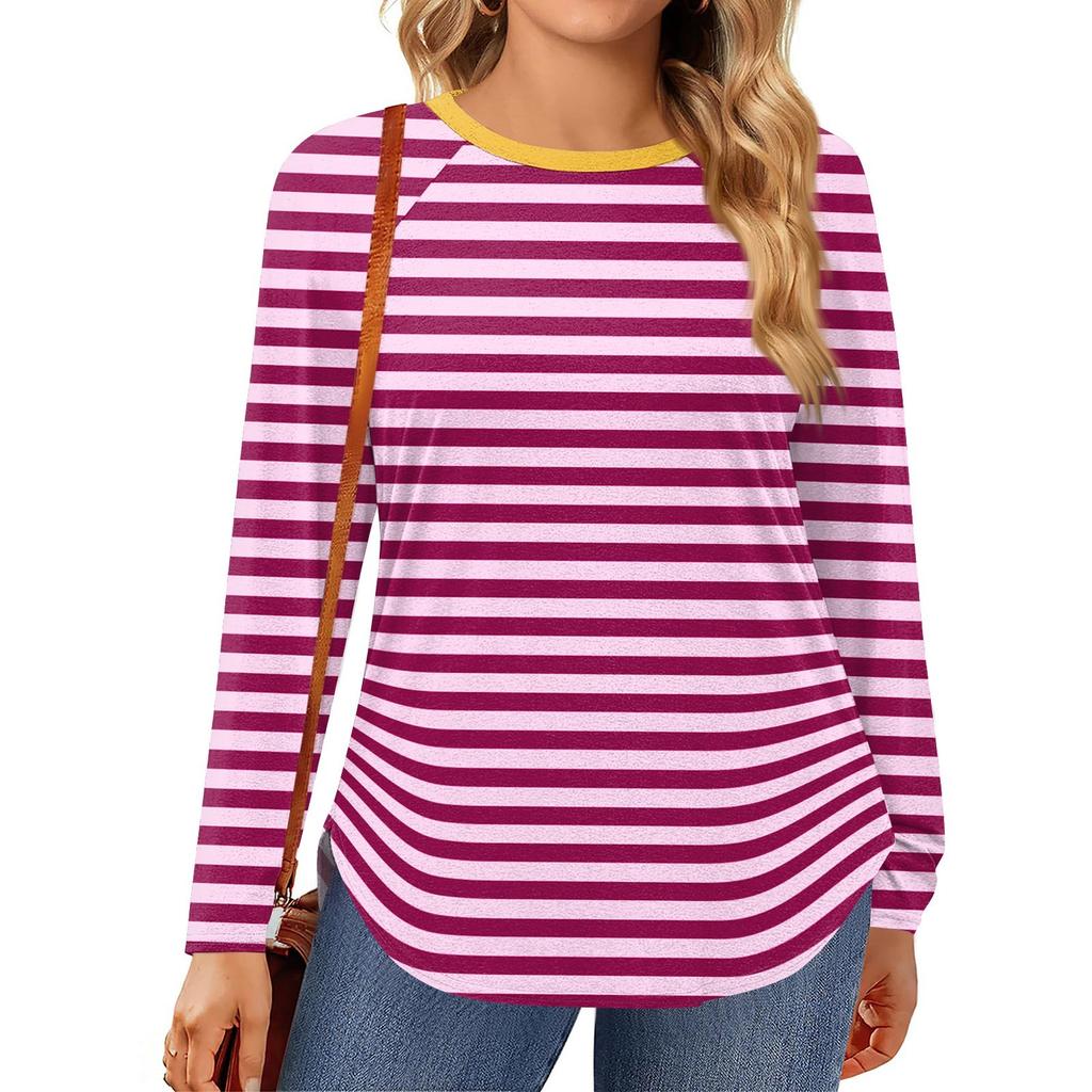 Dámské topy plus size košile s dlouhým rukávem kulatý výstřih splývavá tunika ležérní volná halenka L-5X