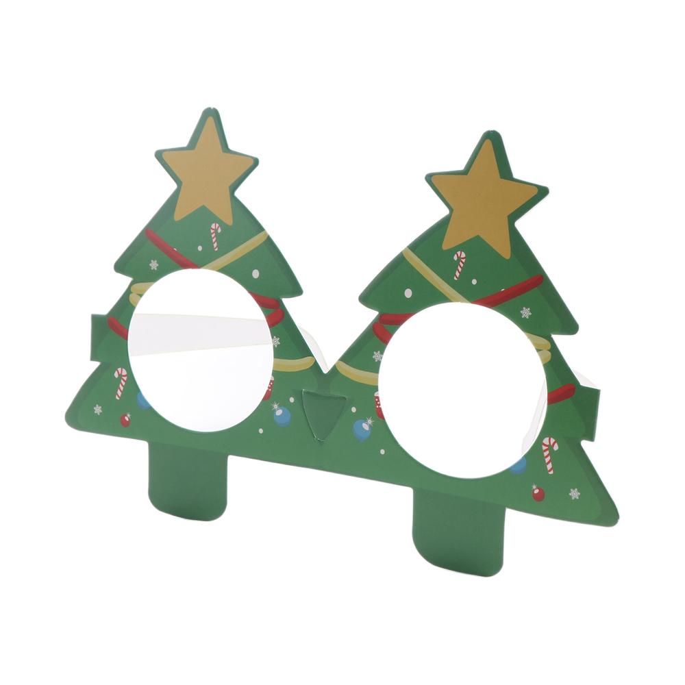 9pcs/set Santa Claus/Snowman/Christmas Tree Santa Claus Paper Glasses Christmas