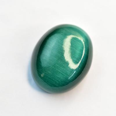 108 Ct Cabochon Shape Natural Indian Cat'S Eye Green Loose Gemstone for Jewelry Making and Crafts