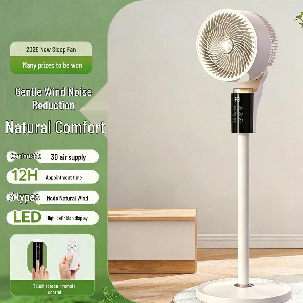 Smart Voice-Controlled Air Circulator Fan - High-Power Vertical Floor Fan with Remote Control