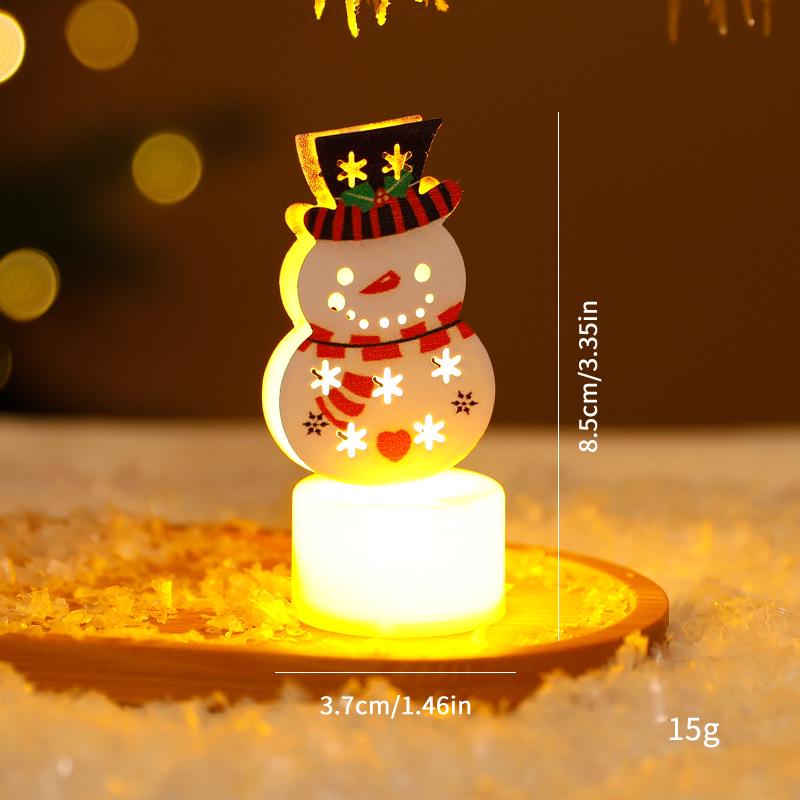 Christmas LED Candle Light with Santa and Snowman Figurines