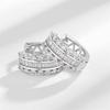 Huitan Dainty Versatile Hoop Earrings for Women Sparkling Cubic Zirconia Office Accessories Shiny Fashionable Party Zircon Gift
