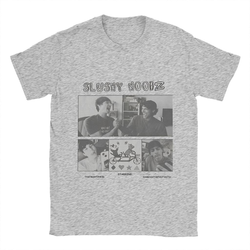 Men SLUSHY NOOBZ T Shirts Funny Poster Pure Cotton Clothes Awesome Short Sleeve Round Neck Tee Shirt Gift Idea T-Shirt