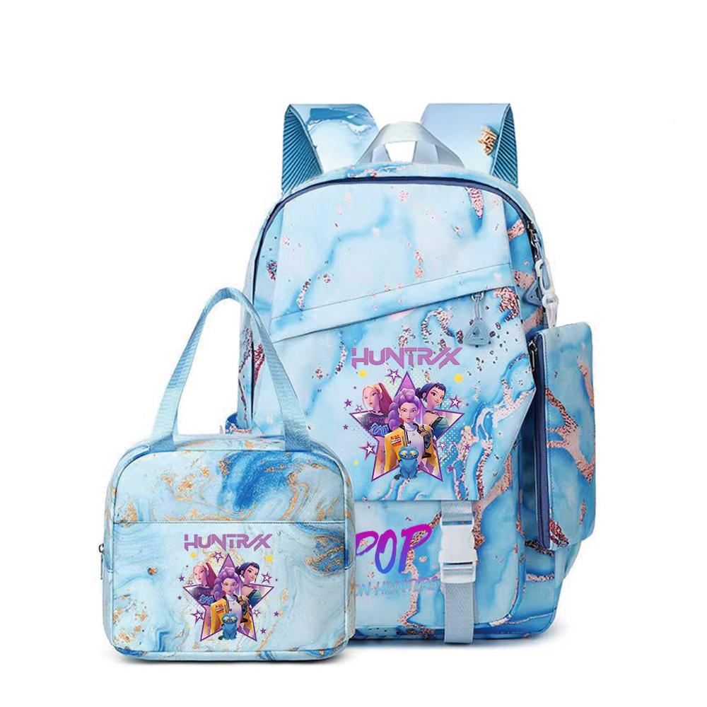 Kpop Demon Hunters, Elementary School Bag, Children'S Backpack, Lunch Bag, Pencil Bag, Three-Piece Set, Student Backpack