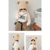 Autumn Winter Warm Hat with Earflap and Chin Strap Ties Cute Cartoon Beanie Cap Soft Bonnet Warm Headwear for Kids