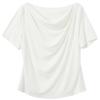Sancai Plus Size Lyocell Blend Draped Neck Short Sleeve T-Shirt