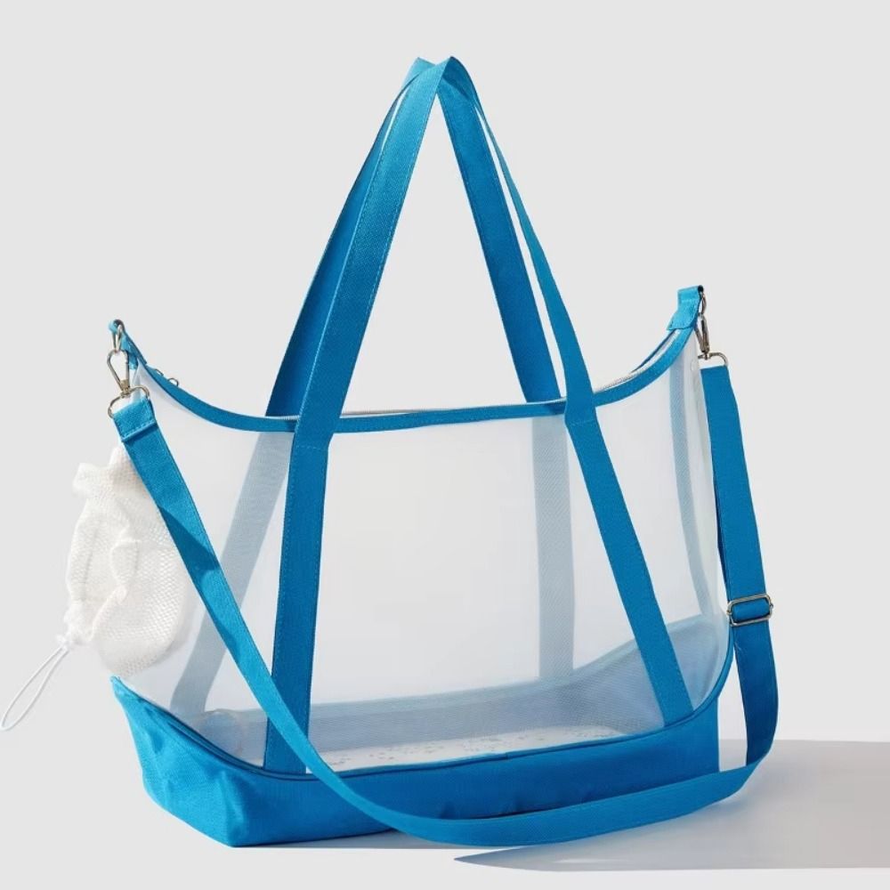Breathable Mesh Cat Carrier Large Space Adjustable Portable Pet Shoulder Bag Two Holes with Handle Cat Transport Handbag