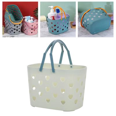 Shower Caddy Basket with Handle Plastic Hollow Storage Organizer Tote for Bathroom Kitchen College Dorm Pool Camp Gym