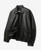 Vtwo 8249 Washed Leather Oversized Blouson (Black)