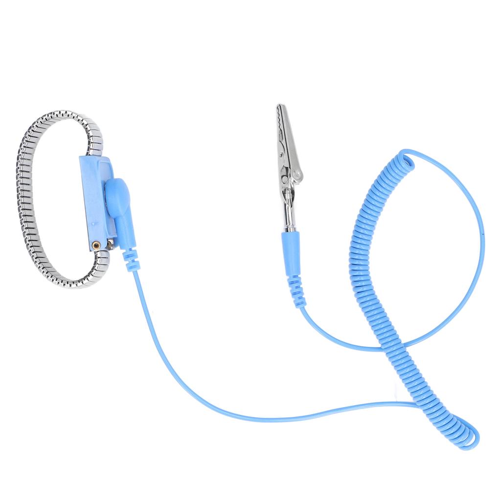 Anti Static Wrist Strap ESD Grounding Metal Wristband 1.8m Long Wire for Workshop Metal Colour