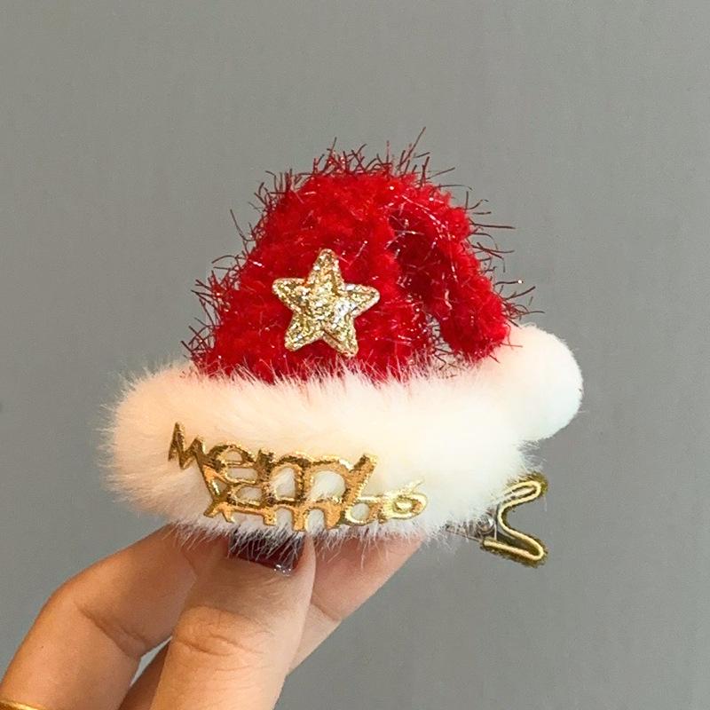 3D Christmas Hat Hairpin: Festive Bangs & Hair Clip