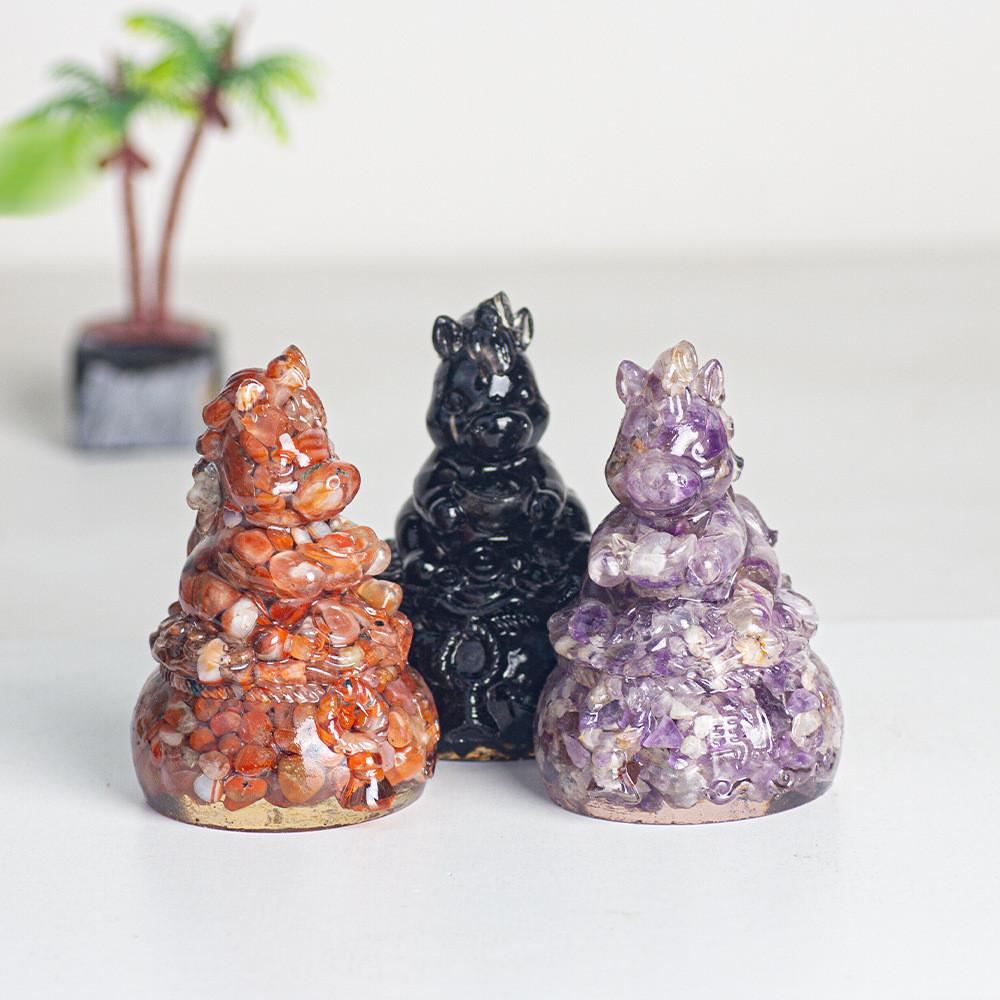 Natural Crystal Pebbles Resin Decor For Office Desk And Home Living Room