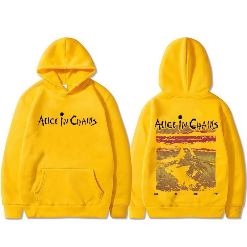 

Rock Band Alice in Chains Худі Dirt Чоловіки Жінки Одяг Готичний Панк Толстовка Чоловіча Вінтажний Повсякденний Худі З Капюшоном Подарунок для Фанатів M жовтий