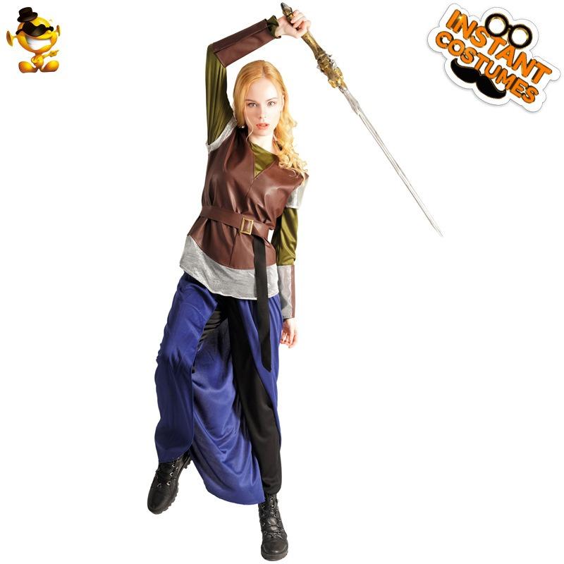 Halloween adult Europe mid-world women's leather samurai warrior costume cosplay cosplay costume