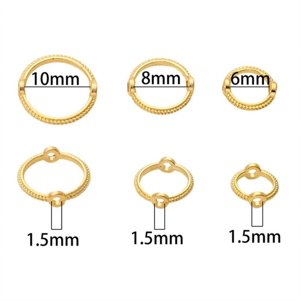 Alloy Color Bead Ring Connector 6-10mm Bead Circle Fashion Beads Frame Ring