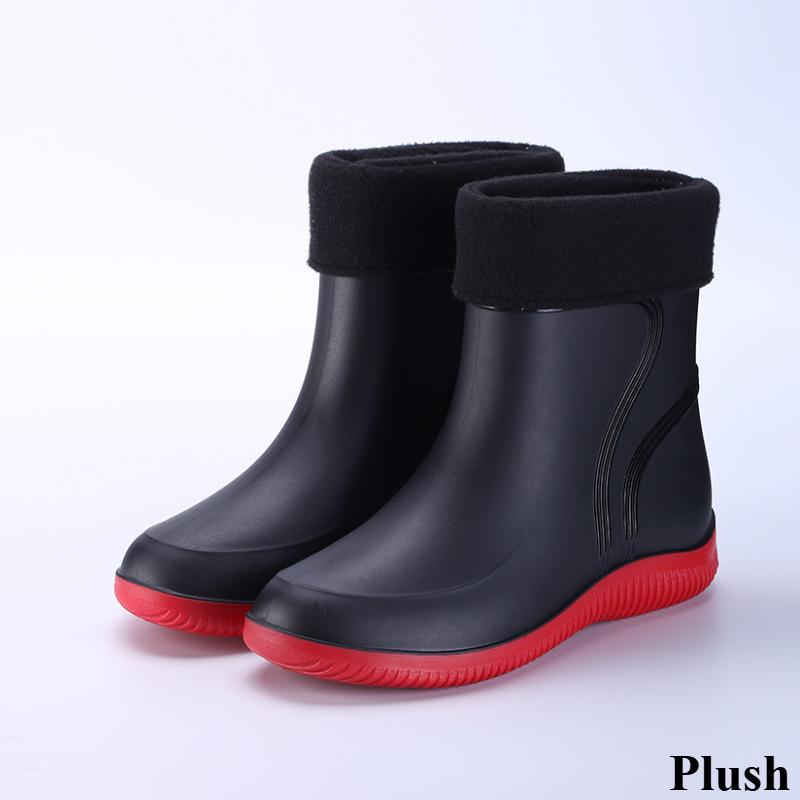 Fashion Mid-tube Rain Boots Men's Water Shoes Low-top Rain Boots Waterproof Non-slip Kitchen Rubber Shoes Fishing Car Wash Work Shoes