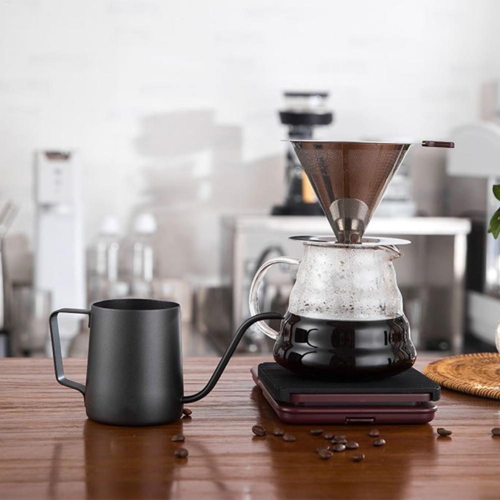304 Stainless Steel Teflon Pour Over Kettle Thickened Drip Coffee Pot for Hang-on Coffee Bag Brewing KFS-0020
