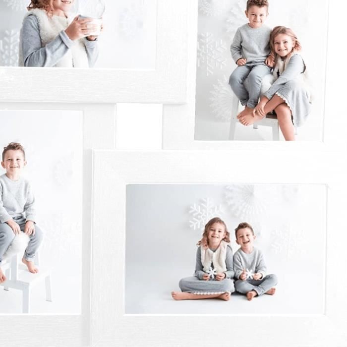 VidaXL Collage de cadres photo pour photo de 4x(10x15 cm) Blanc MDF