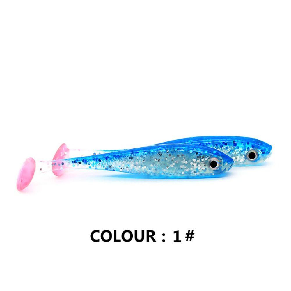 5PCS Silicone T-tail Soft Bait Artificial Jigging Wobblers Biomimetic Fish Bait  Sea