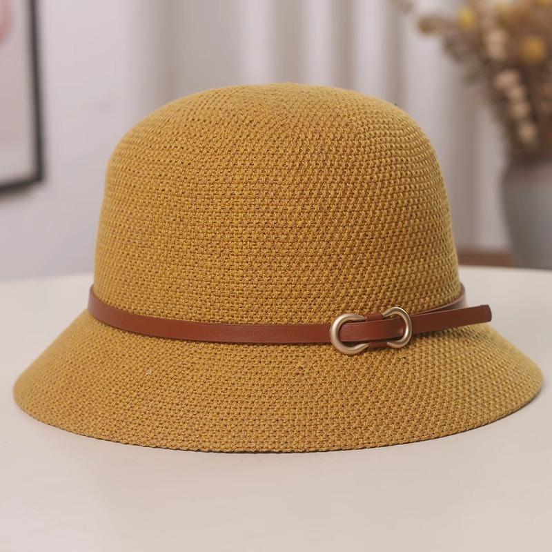 

Шляпа женская весна и осень новая модная солнцезащитная панама универсальная солнцезащитная шляпа-ведро для путешествий показ лица маленькая шляпка M（56-58cm） жёлтый