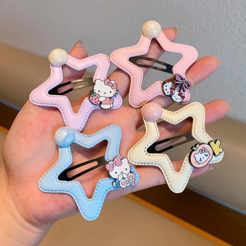 Children's Five-Pointed Star Hair Clip - Kitty BB Clip for Side Bangs, Sweet Dopamine Design.