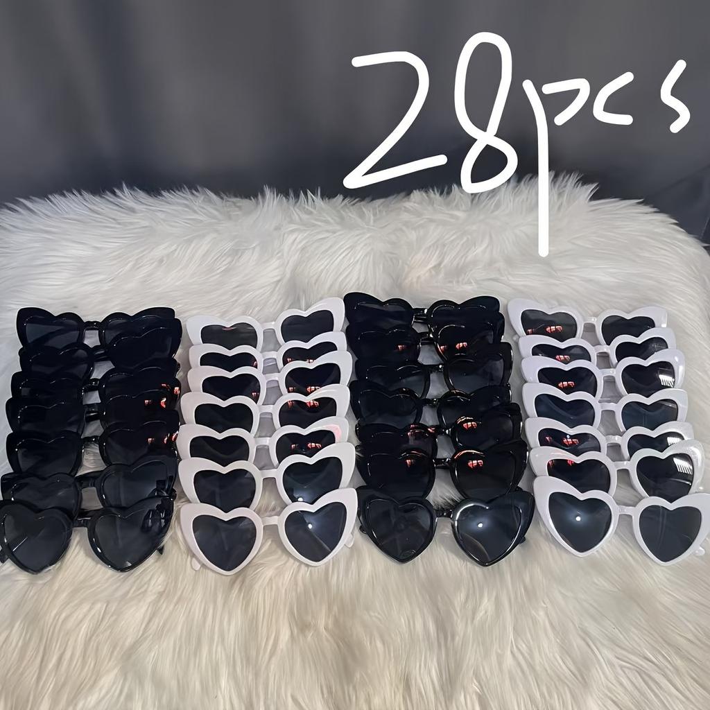 28pcs Heart-shaped Glasses Wedding Party Supplies the Best Gift for Friends