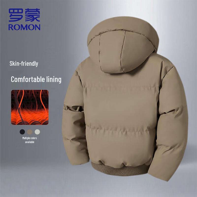 ROMON Men's Thickened Hooded Padded Jacket