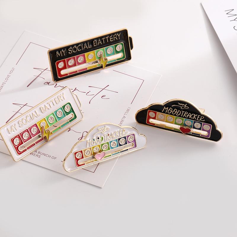 New Mood-Changing Sliding Brooch: Valentine's Day Pin for Couples - Social Battery Theme.