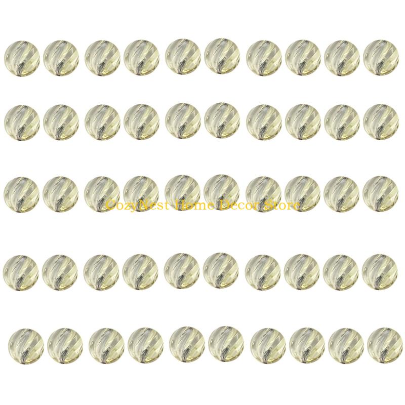 

92MF 50Pcs Clear Glass Beads 14mm Round Craft Beads For Necklace Bracelets Making
