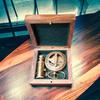 Brass Compass with Telescope Keyring In Box , Engraved, Custom, Customized  Great Christmas Anniversary Gift