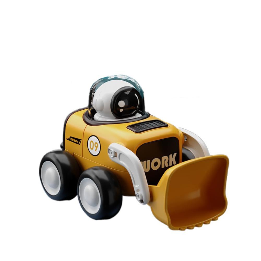 Excavator Childrens Cartoon Toy Car Bulldozer Whistle Astronaut Inertial Car  Summer Beach
