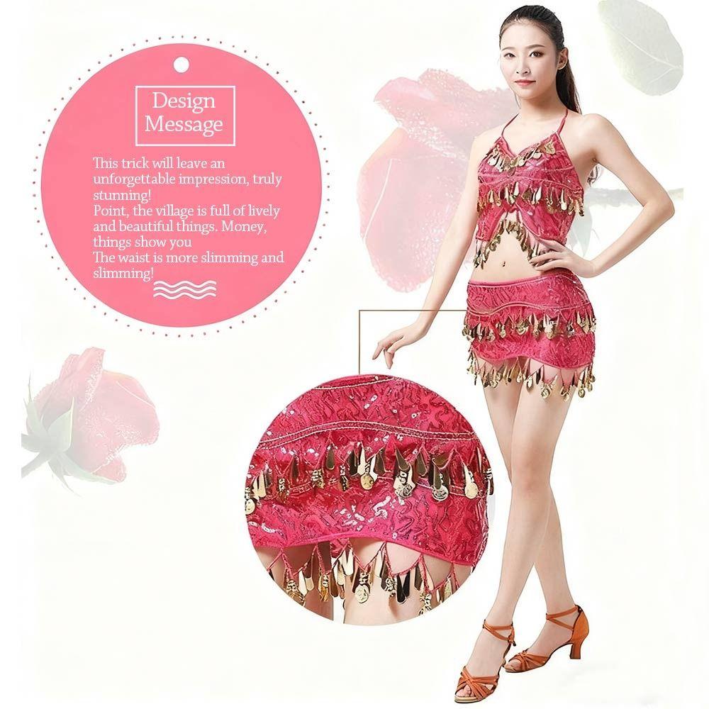 Sequins Women Belt Skirt Tassel Belly Dance Belt Fashion Belly Dance Hip Scarf  Show Costumes