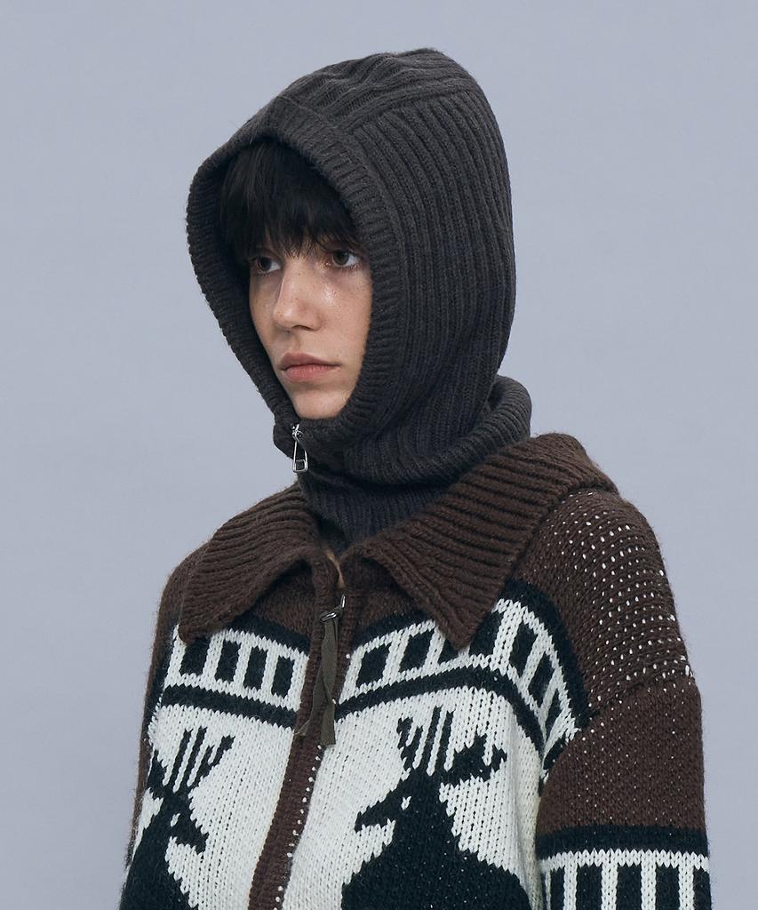 PARTIMENTO WOMEN Knit Balaclava_Brown