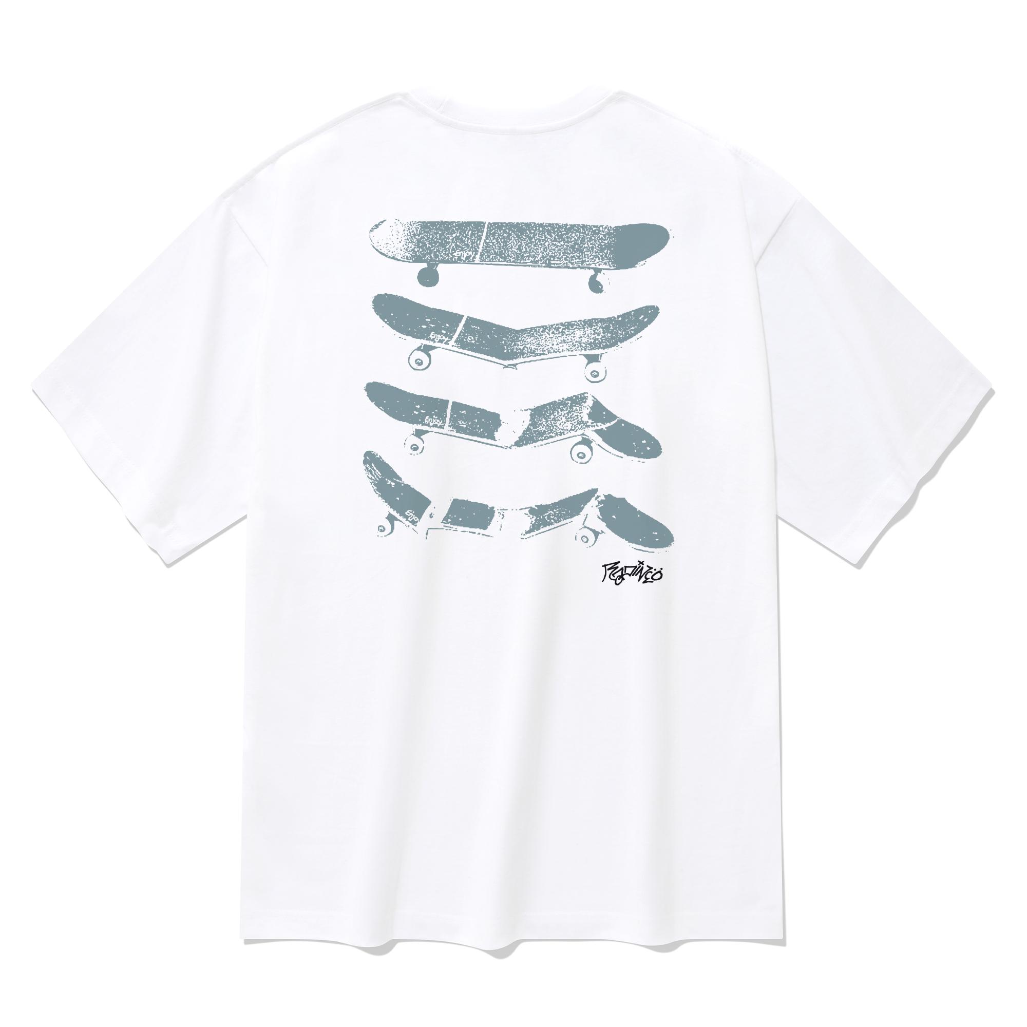 Radineo Skateboard Short Sleeve T-Shirt White L