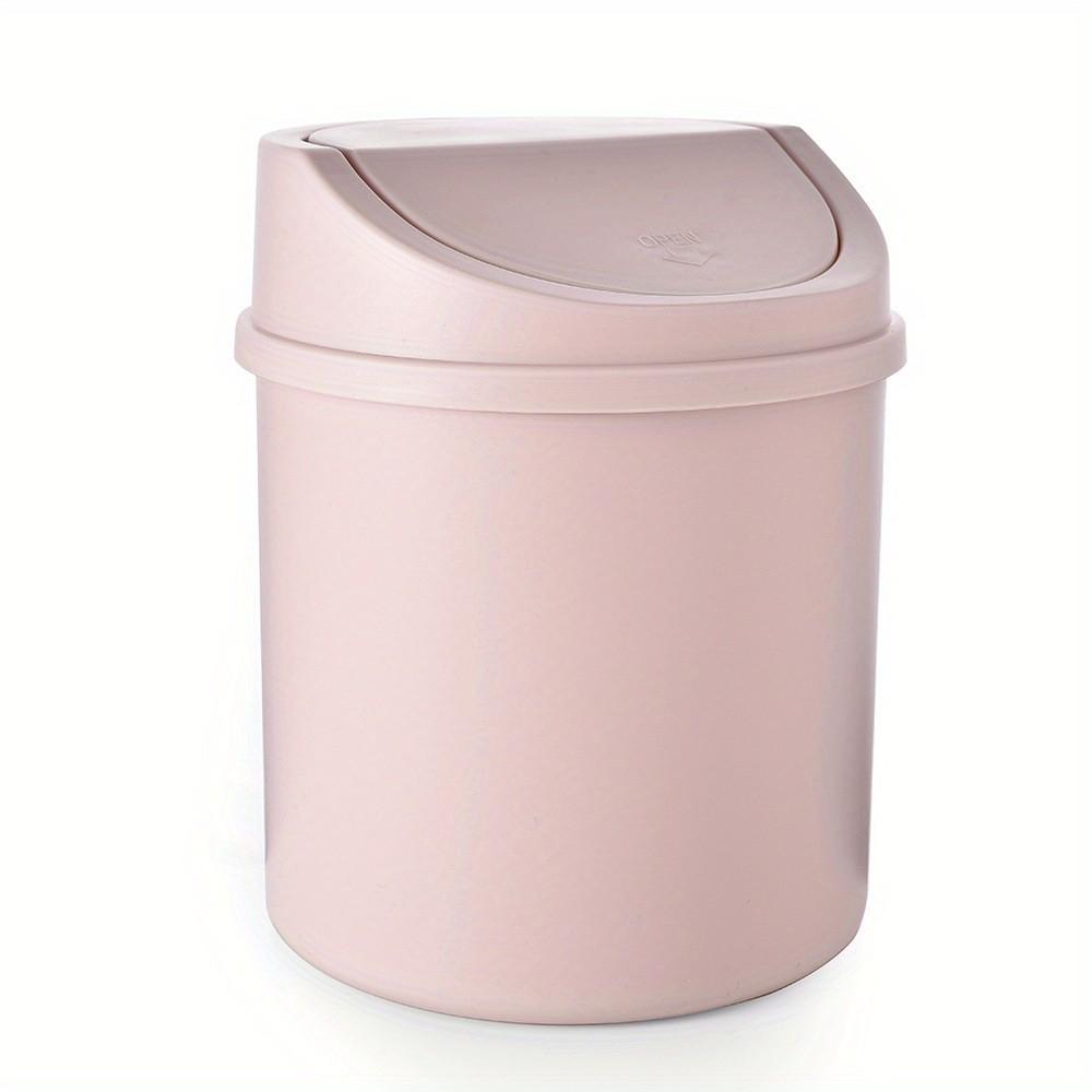 Mini Desktop Trash Can with Lid Household Living Room Plastic Small Trash Can