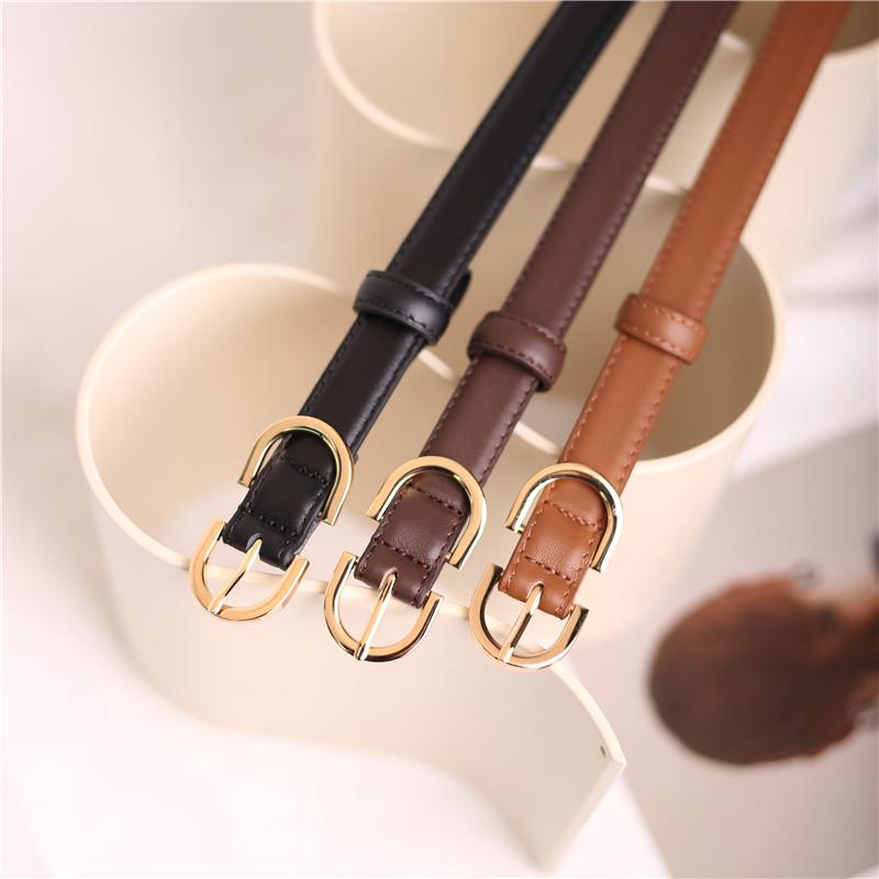 2022 Summer Fashion Narrow Leather Belt - Women's Retro Korean Style
