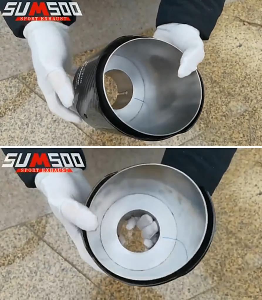 1pcs Car Carbon Fiber Exhaust Tip Muffler Pipe Universal Pipes Tail 63mm 2.5"Inlet 127mm 5"Outlet