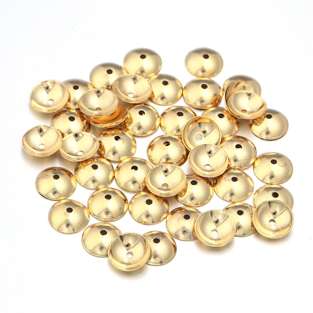 50-100pcs/lot 3 4 5 6 8mm Stainless Steel Round Bead Caps Spacer Beads For Jewelry Making DIY Charms Bracelet Supplies Accessory