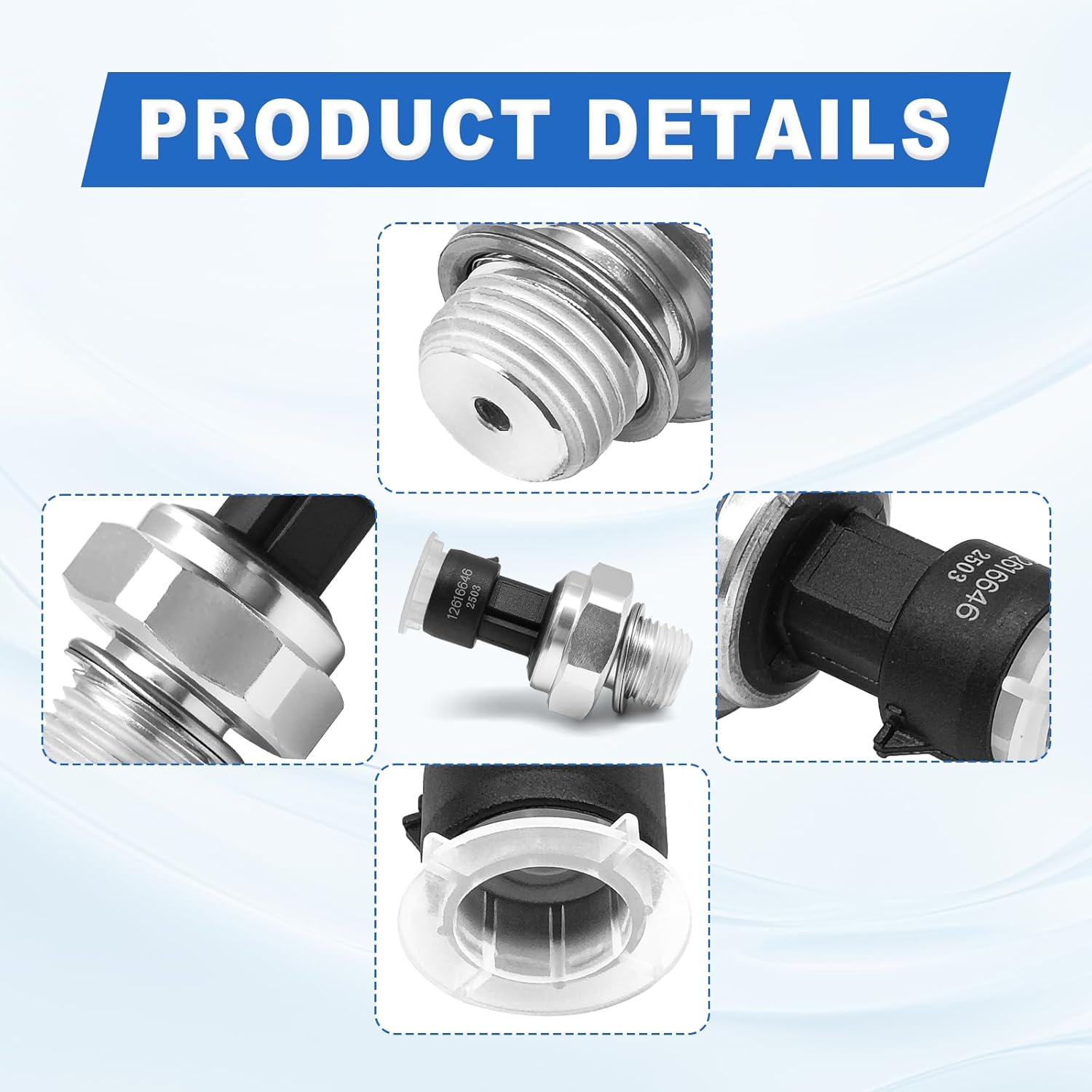 

Oil Pressure Sensor Switch Sending Unit D1846A with Screen Filter and Plug Compatible with 2003-2008 Chevy Silverado GMC Sierra 4.8L 5.3L 6.0L 6.2L